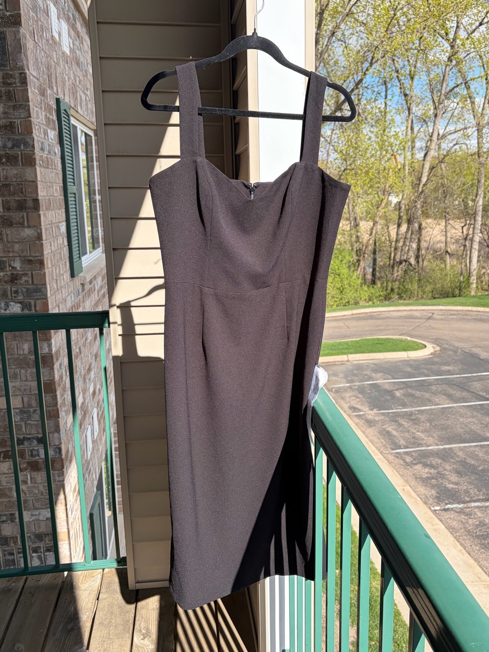 🆕🖤Dress The Population Black Bodycon Midi Dress XL Cocktail Evening Elegant - Picture 4 of 16